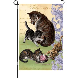 12 in. Vintage Cat Garden Flag - Feline Family