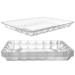 12 Plastic Serving Trays 9x13 Inches Rectangular Disposable Serving Trays