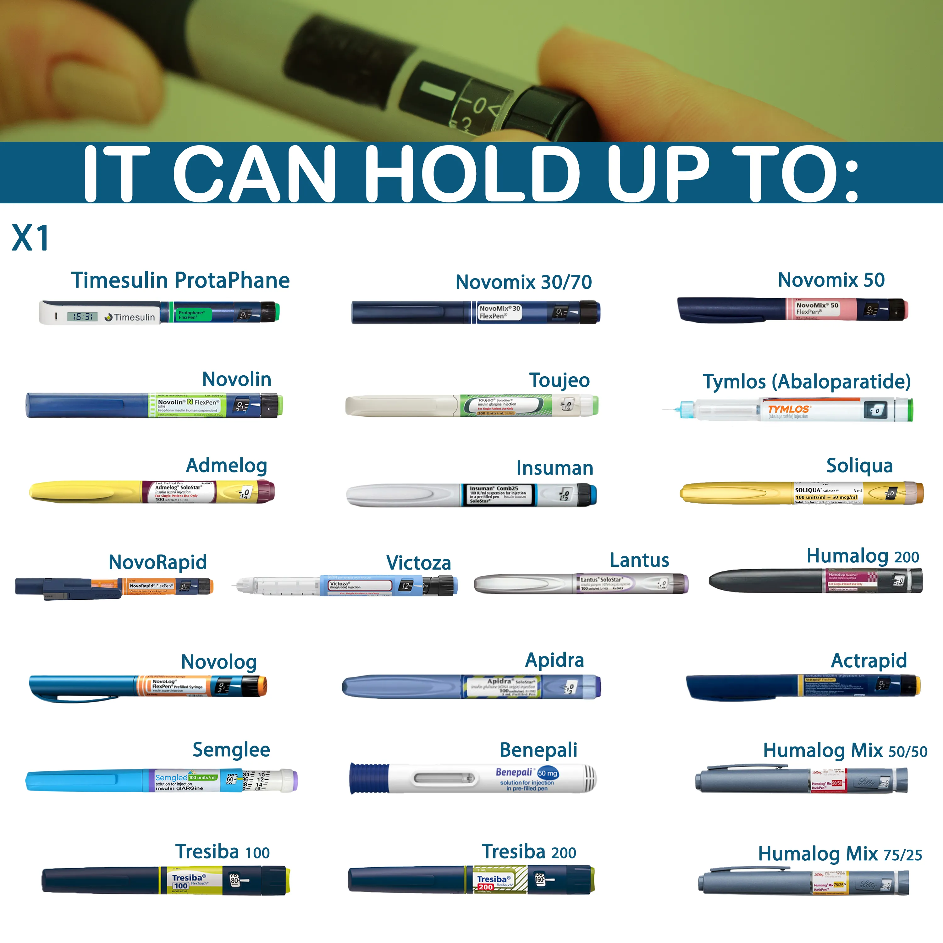 12H Small Insulin Pen Travel Case