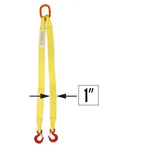 1"x3' (1 ply) Double Leg Nylon Sling w/ Master Link & Sling Hook