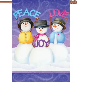 28 in. Christmas House Flag - Peace Love Joy