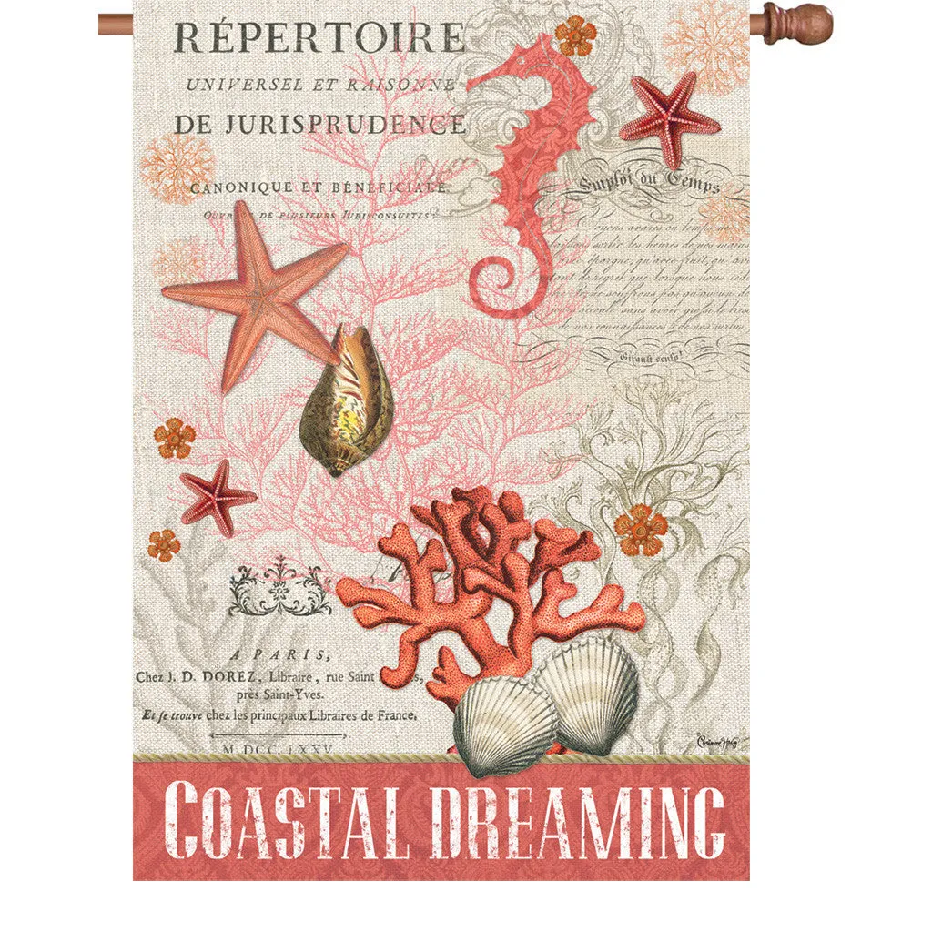 28 in. Vintage House Flag - Coastal Dreaming