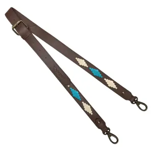 3cm Skinny Leather Strap w/ Cream & Turquoise Leather Strap by Pampeano