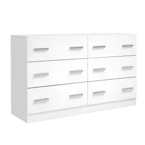 6 Drawer Lowboy Storage Dresser White