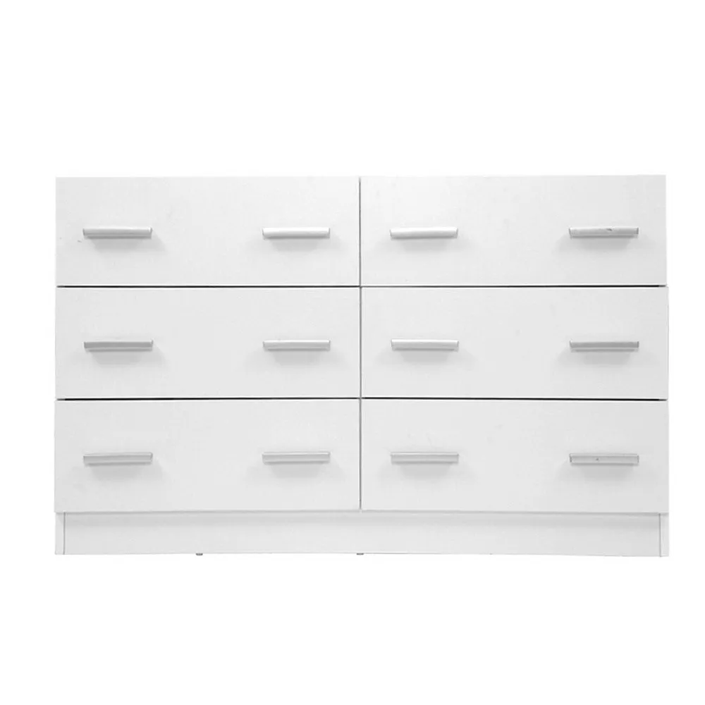 6 Drawer Lowboy Storage Dresser White