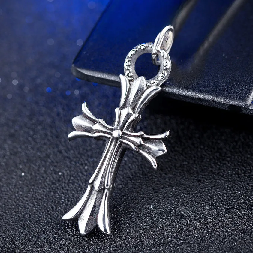 Ankh Cross Flower Titanium Steel Pendant for Men