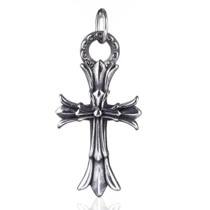 Ankh Cross Flower Titanium Steel Pendant for Men