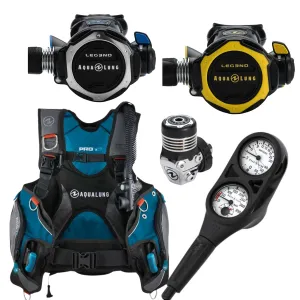 Aqualung Leg3nd Stage 4 Regulator Set and Aqualung Pro HD BCD Dive Package