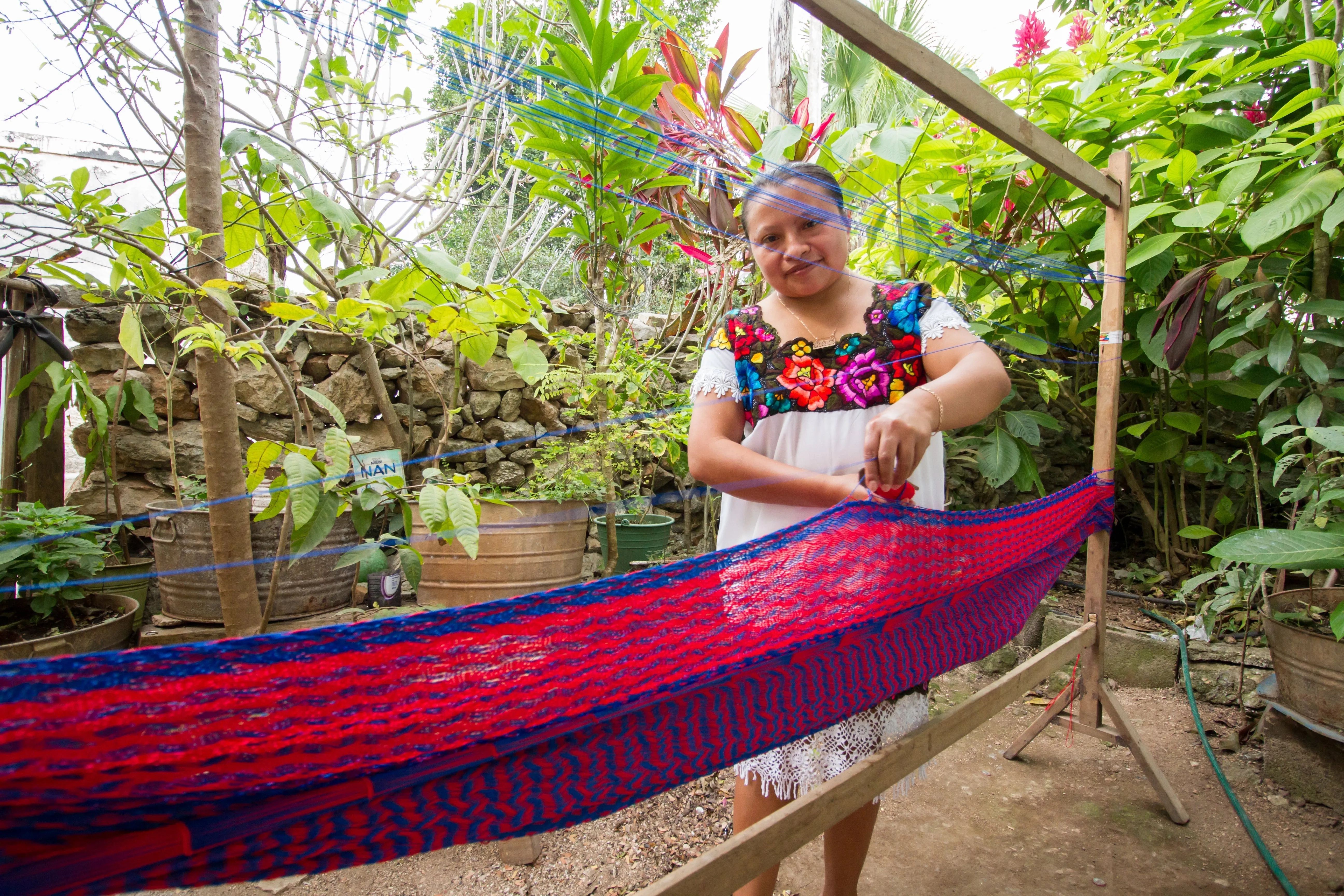 Authentic Mexican Outdoor Undercover Cotton Hammock in Rich Marron