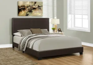 Bed - Queen Size / Dark Brown Leather-Look