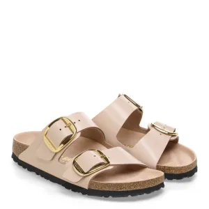 Birkenstock Women's Arizona Big Buckle Natural Leather Patent in New Beige (Narrow WIdth)