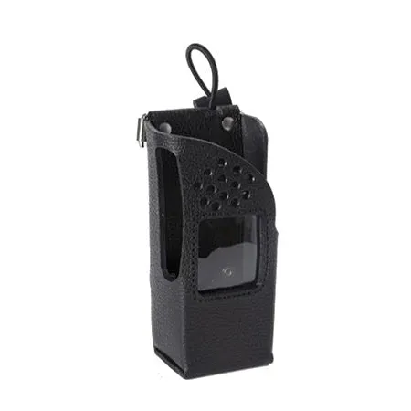 Black Leather Holster with Swivel Beltloop for Tait TP9400 Series Radios