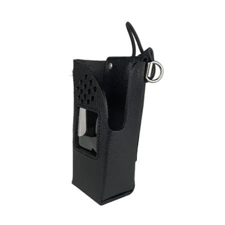 Black Leather Holster with Swivel Beltloop for Tait TP9400 Series Radios