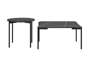 Black Marble Coffee Table Set