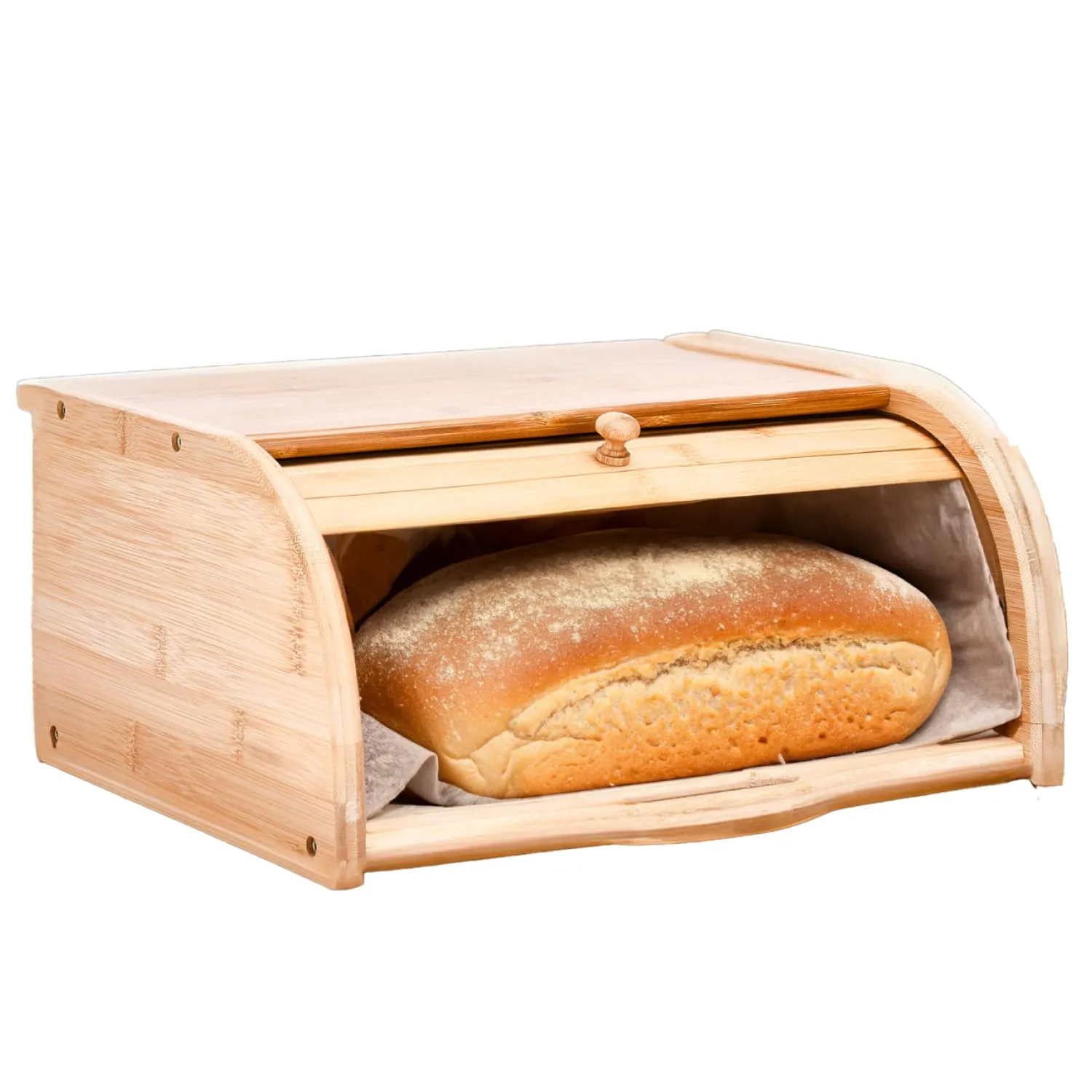 Breadbox For Kitchen Countertop - Vintage-Style Bamboo Bread Box Wood