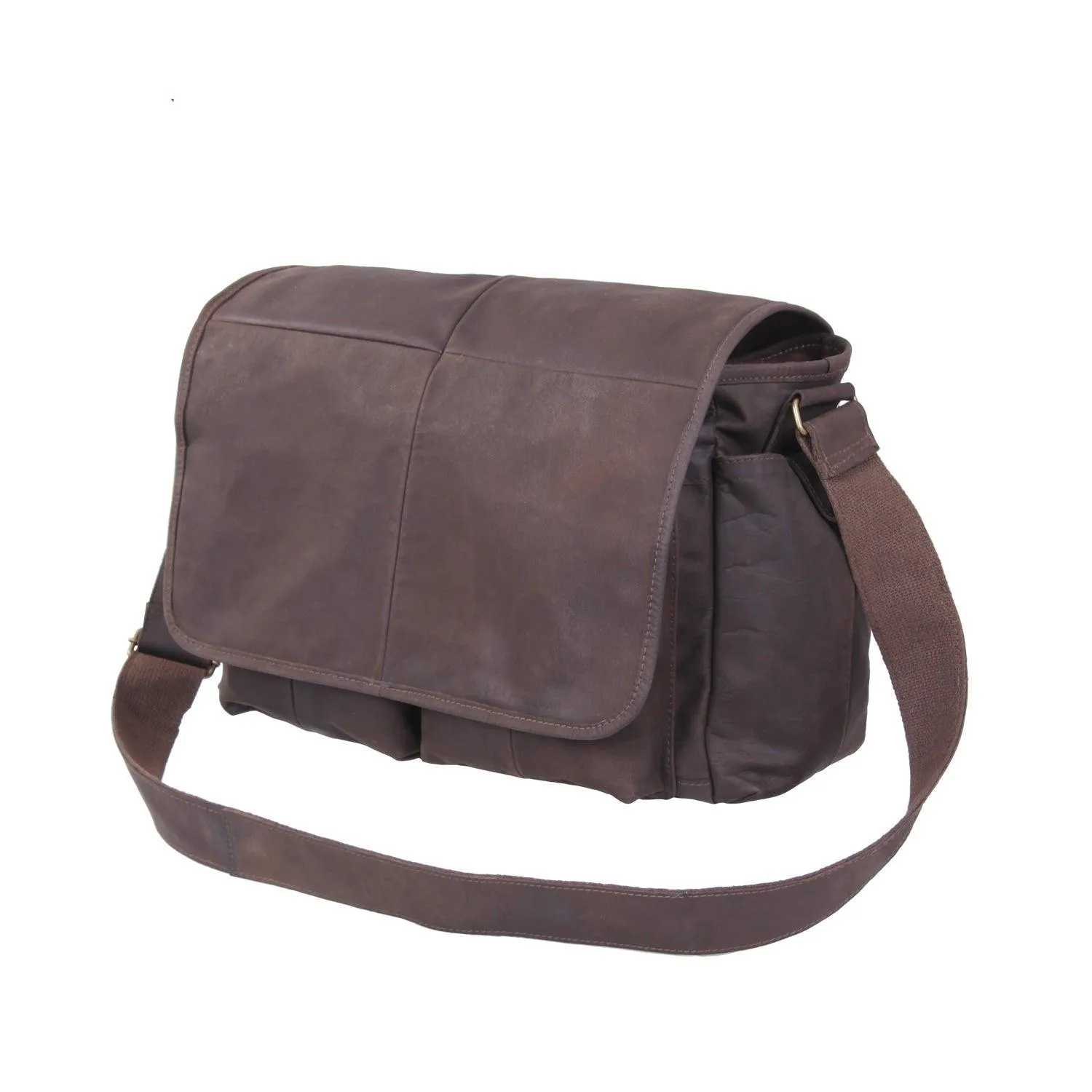 Brown Leather Classic Messenger Bag