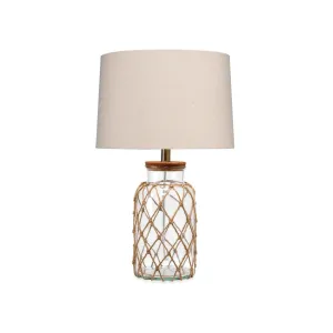 Coastal Style Clear Glass Rope Hugo Table Lamp