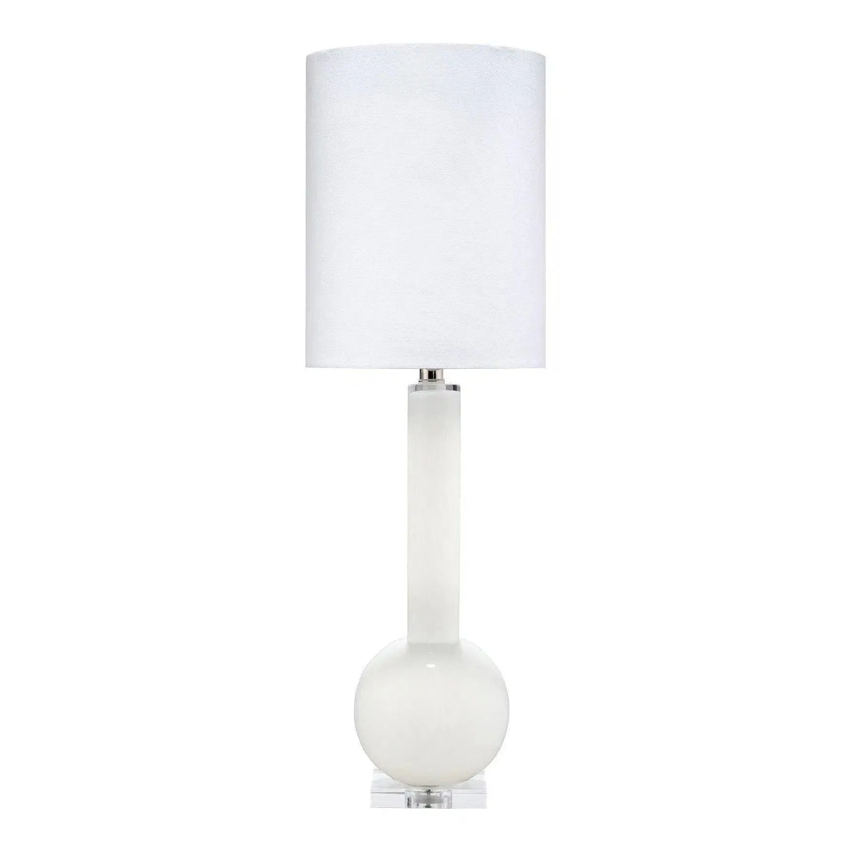 Coastal Style White Glass Studio Table Lamp