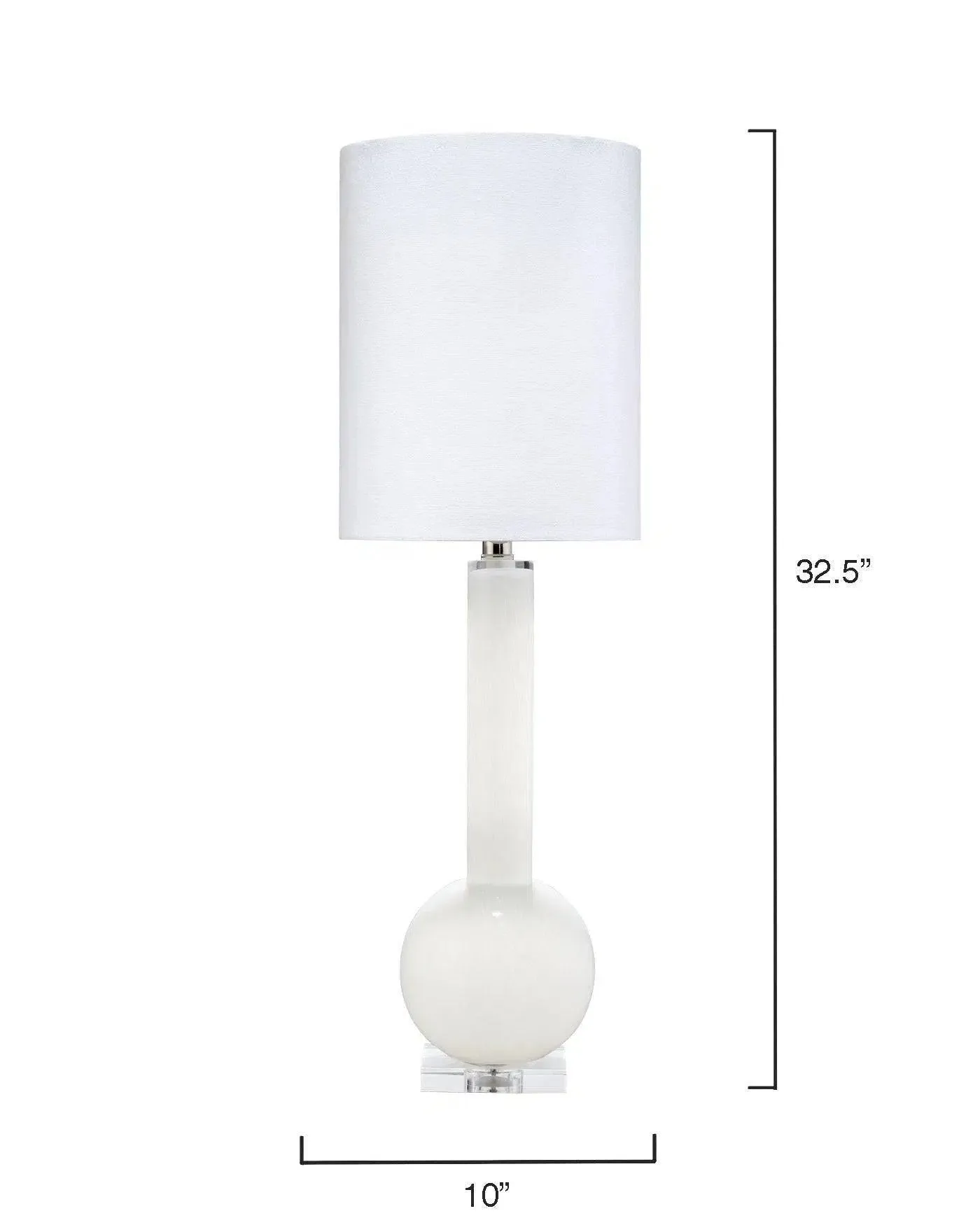 Coastal Style White Glass Studio Table Lamp