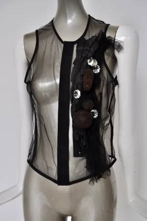 Comme des Garçons tull top with unique attachments AD 2004