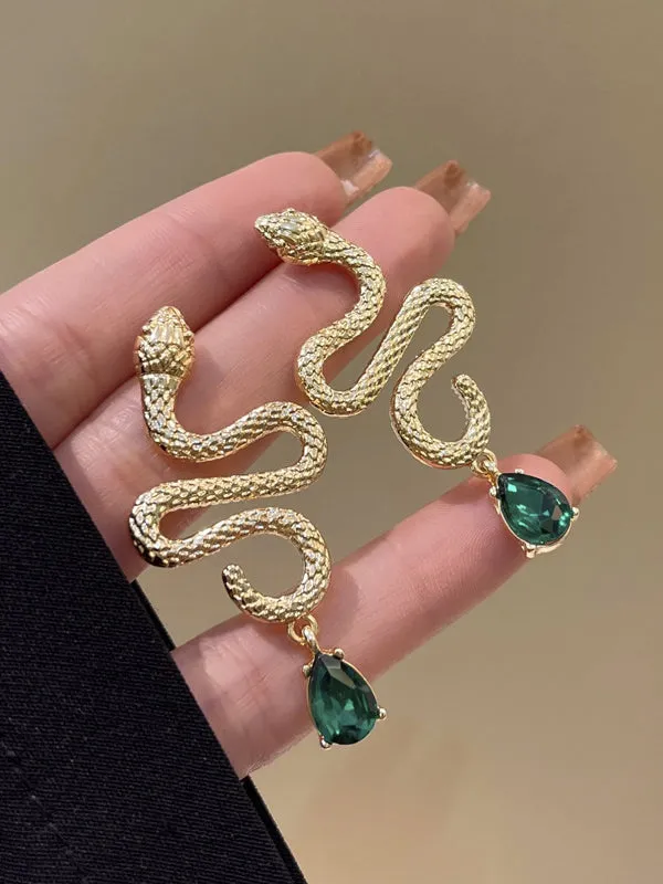 Contrast Color Snake Shape Earrings Accessories