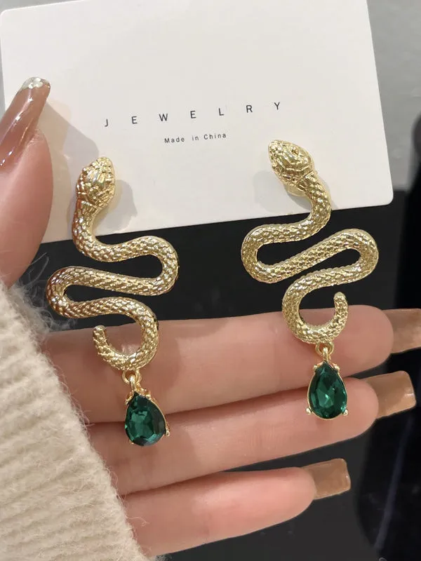 Contrast Color Snake Shape Earrings Accessories