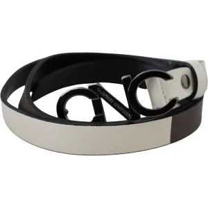 Costume National Elegant White Leather Fashion Belt