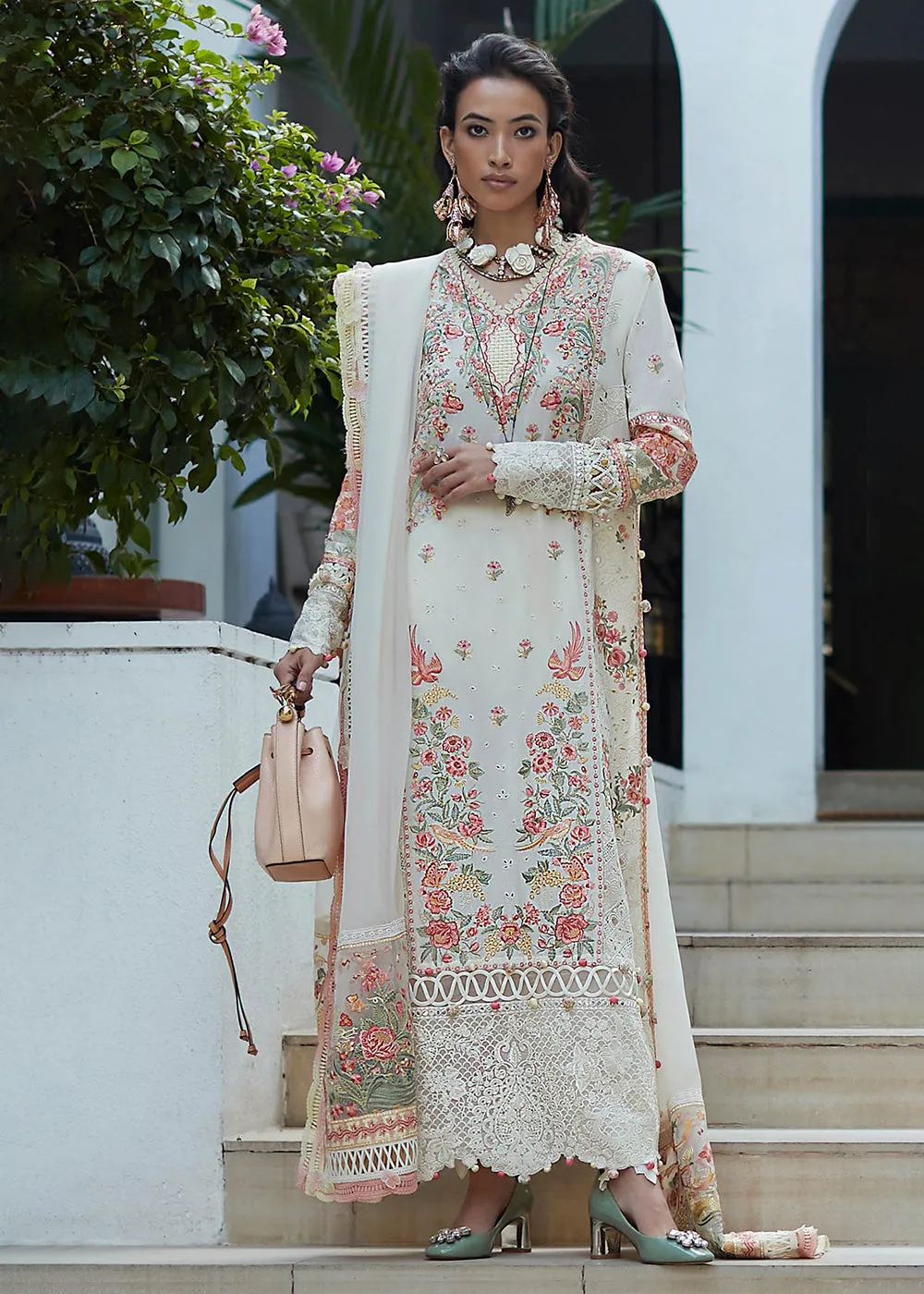 Cream Lawn Suit - Elan - Luxury Lawn '23 - NYSA-EL23-02B