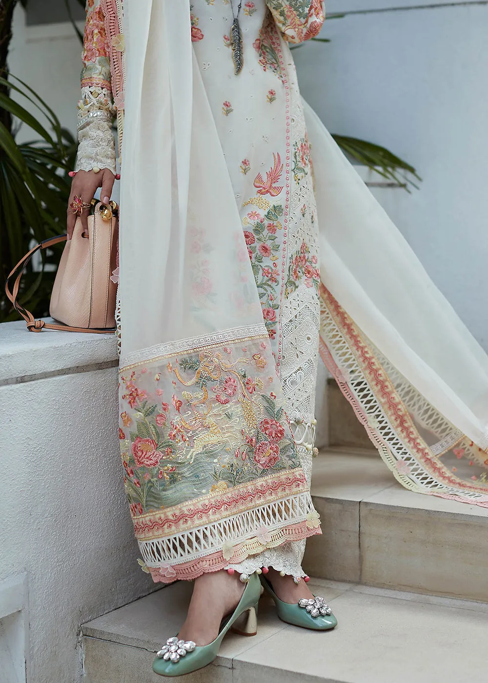 Cream Lawn Suit - Elan - Luxury Lawn '23 - NYSA-EL23-02B