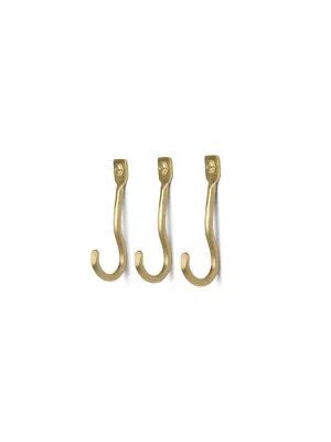 Curvature Hooks | Set of 3 | Brass | by ferm Living