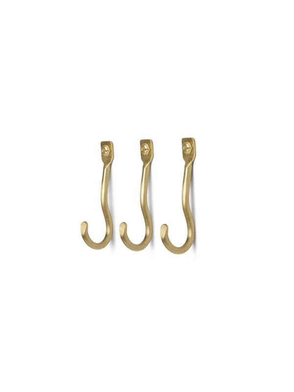 Curvature Hooks | Set of 3 | Brass | by ferm Living