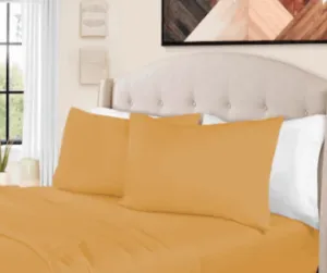 Egyptian Cotton 1500 Thread Count Solid Sheet Set King-Gold