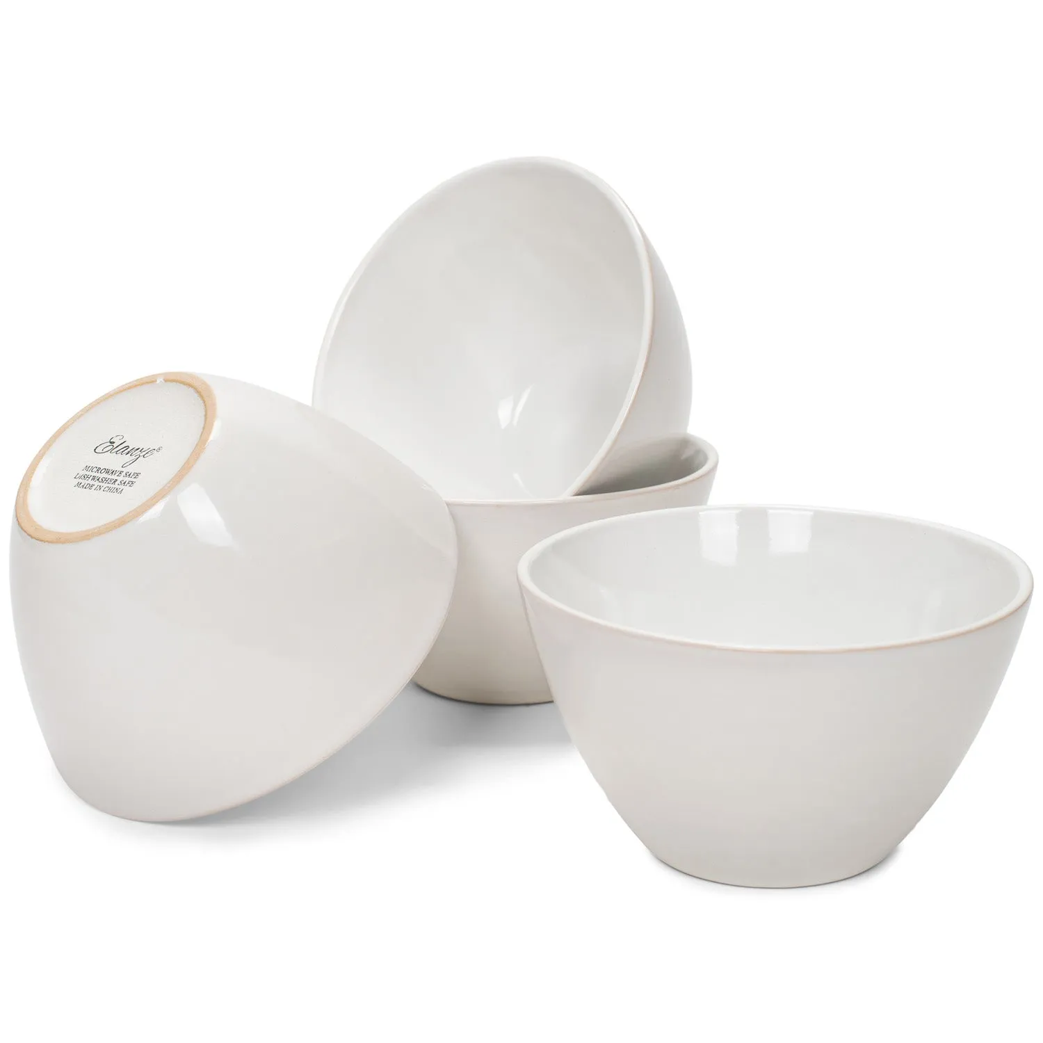 Elanze Designs Slant Side Glossy Ceramic 6.5 inch Contemporary Serving Bowl, White