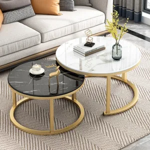 Elegant Mod Circle Design Round Coffee Table