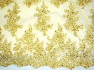 Embroidered Corded Lace With A Scalloped Edge