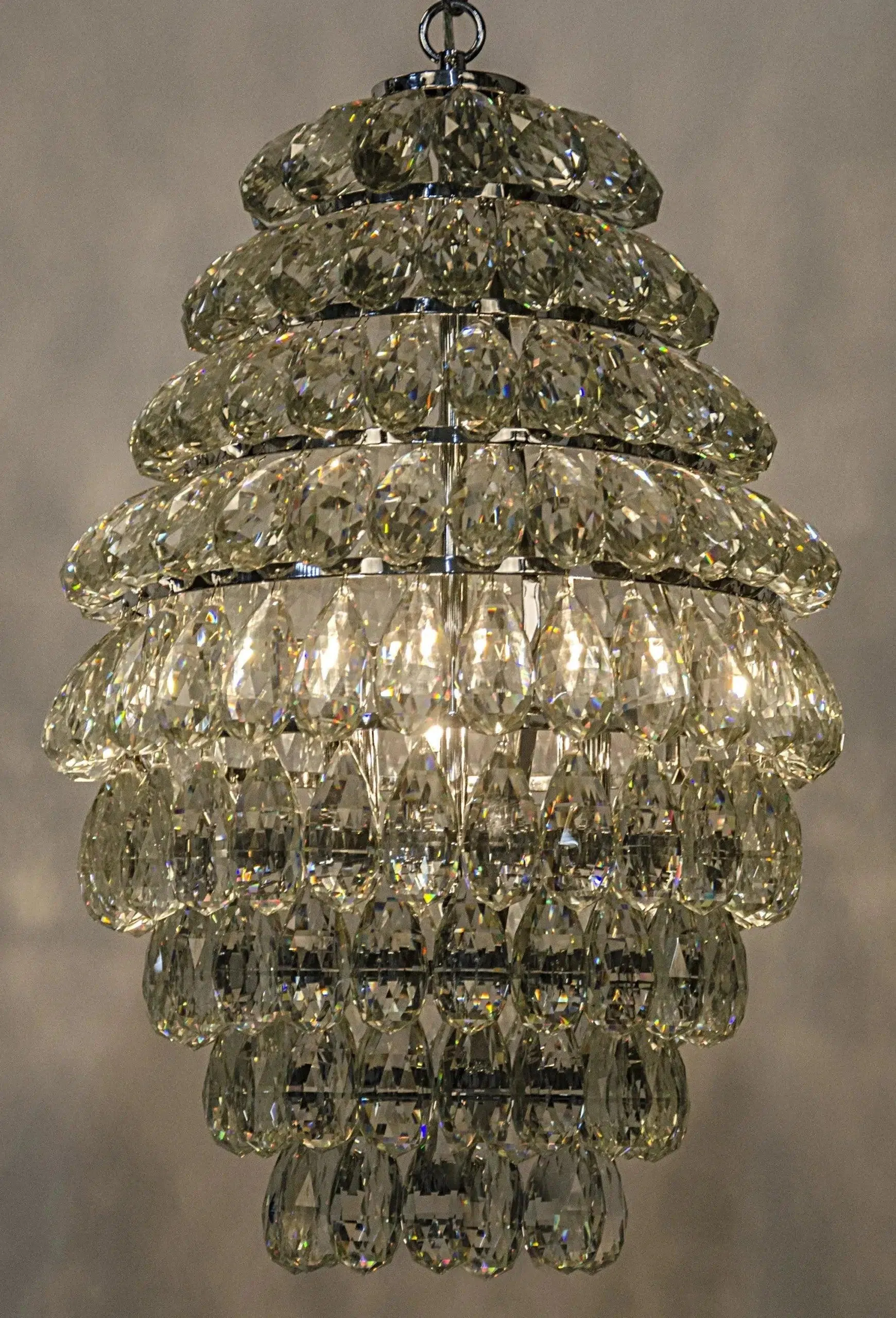 Illumination Metal and Glass Chandelier With Chrome Finish