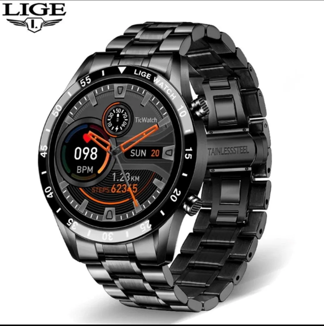 LIGE Business Professional  Men Black BW 0189