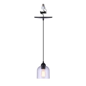 Matte Black Hammered Glass Instant Pendant Recessed Can Conversion Kit