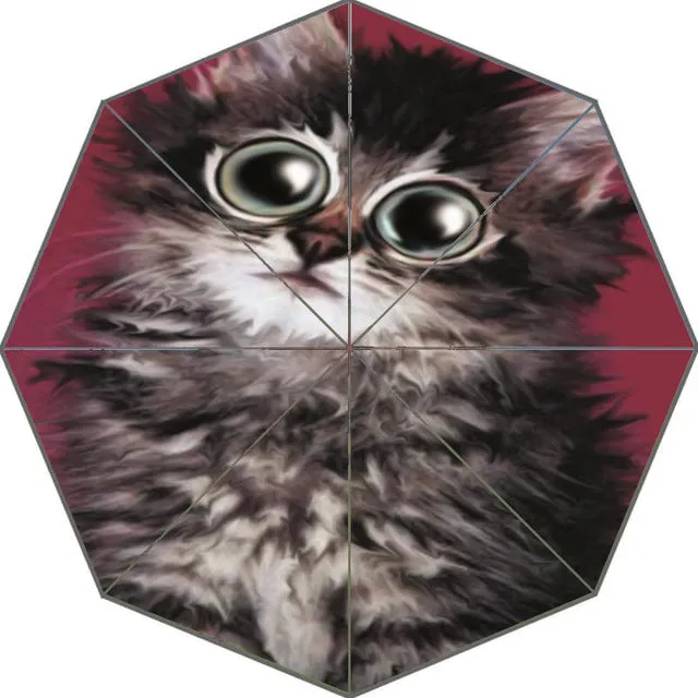 Nice Cartoon Kitten Cat Umbrella Custom Sunny and Rainy Umbrella Design Portable Fashion Stylish Useful Umbrellas Good Gift