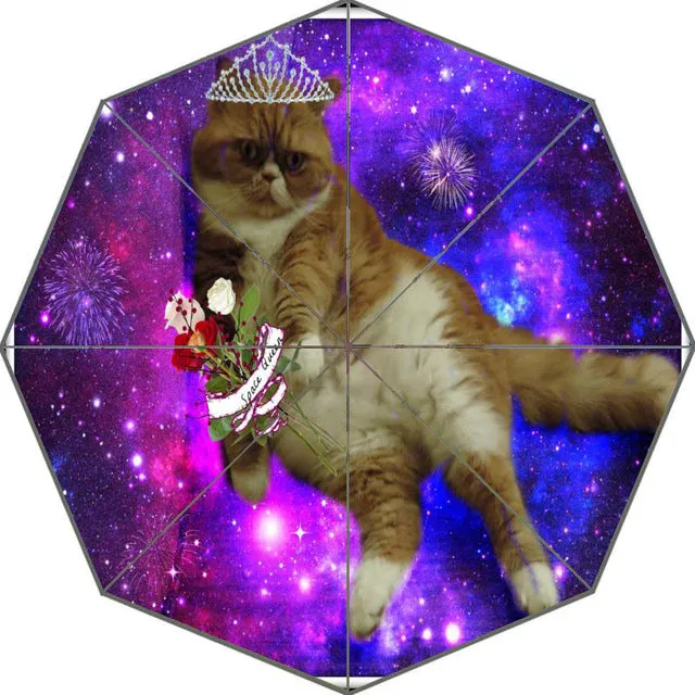 Nice Cartoon Kitten Cat Umbrella Custom Sunny and Rainy Umbrella Design Portable Fashion Stylish Useful Umbrellas Good Gift