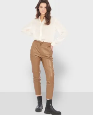 Oakwood Gift Coffee Brown Leather Trousers