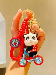 Red Panda Cycle | 3D Lanyard Keychain | Silicone