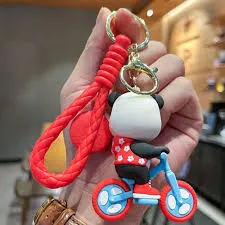 Red Panda Cycle | 3D Lanyard Keychain | Silicone