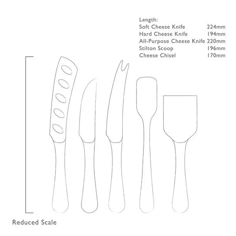 Robert Welch Radford Bright Cheese Knife Gourmet Set (5 piece)