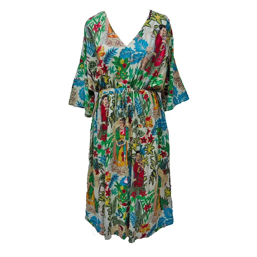 Sage Artistic Cotton Maxi Dress UK Size 18-32 M52