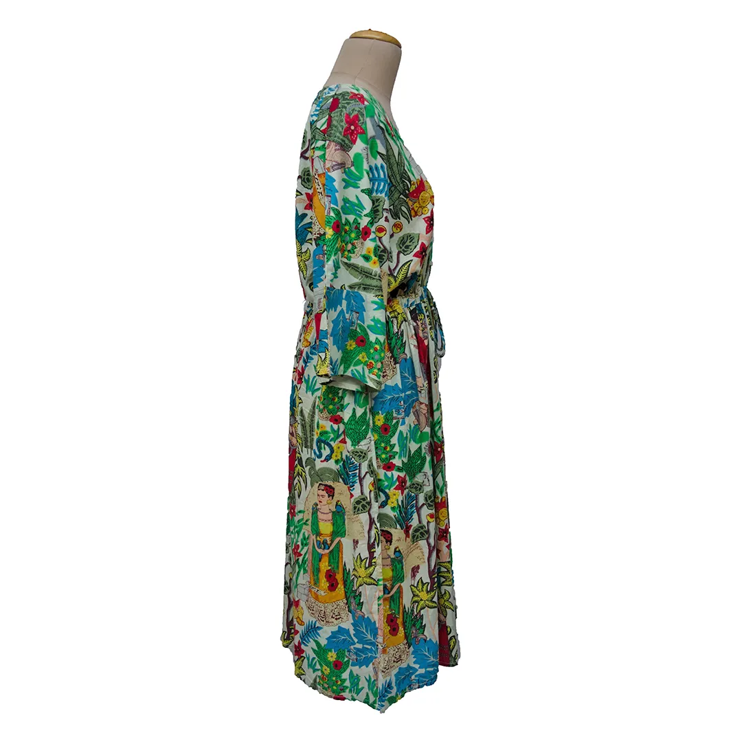 Sage Artistic Cotton Maxi Dress UK Size 18-32 M52