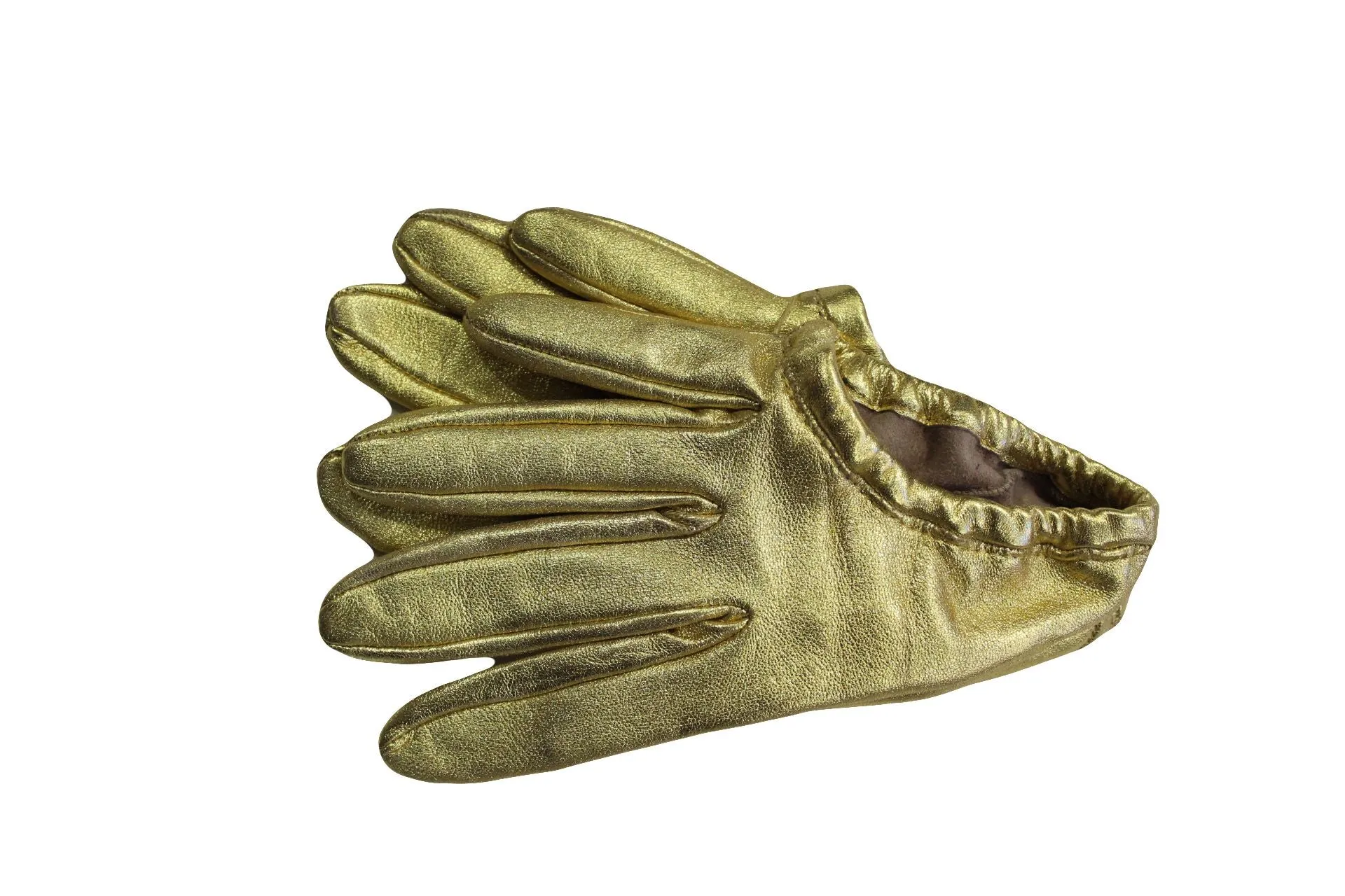 Stephanie 2 - Women's Gold Unlined Leather Gloves