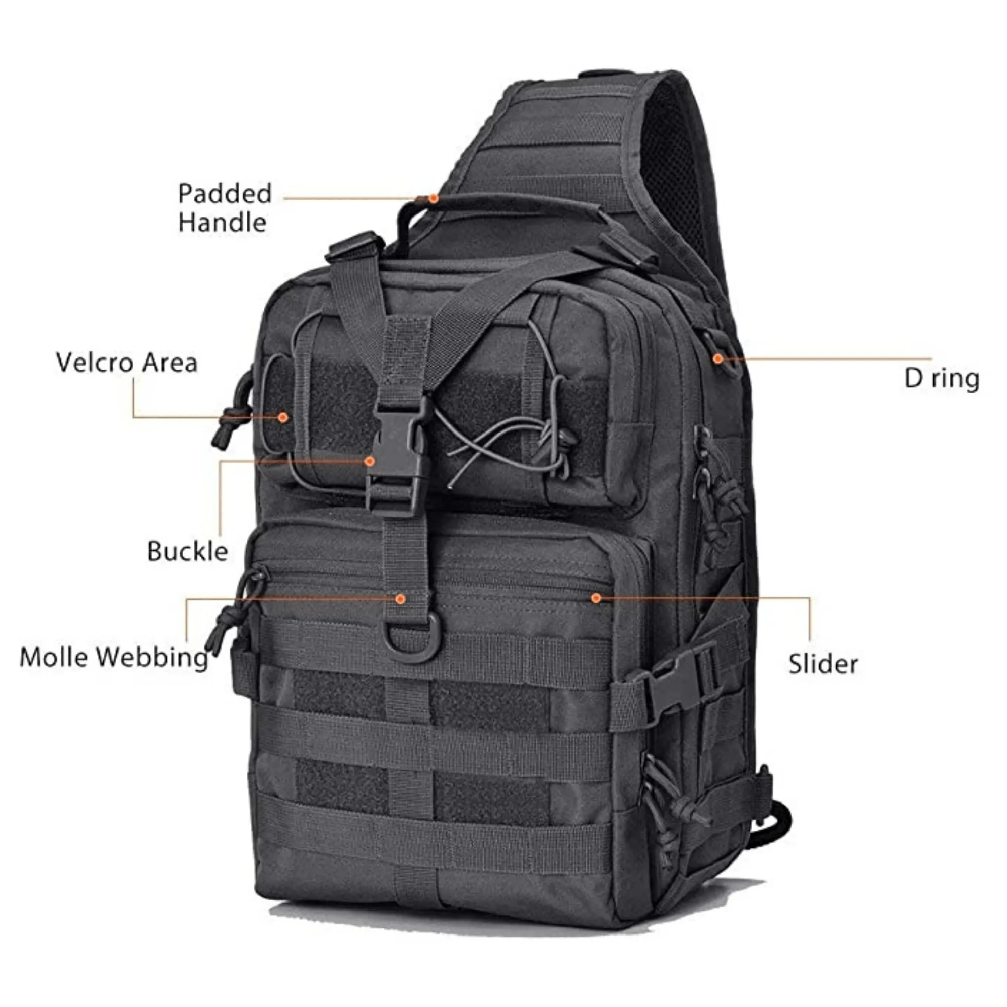 Tactical Medium 15L Sling Backpack Range Bag