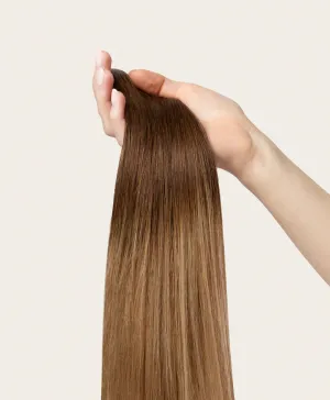 Toffee Ombre, 16" Classic Clip-In Hair Extensions, T4-18 | 100g