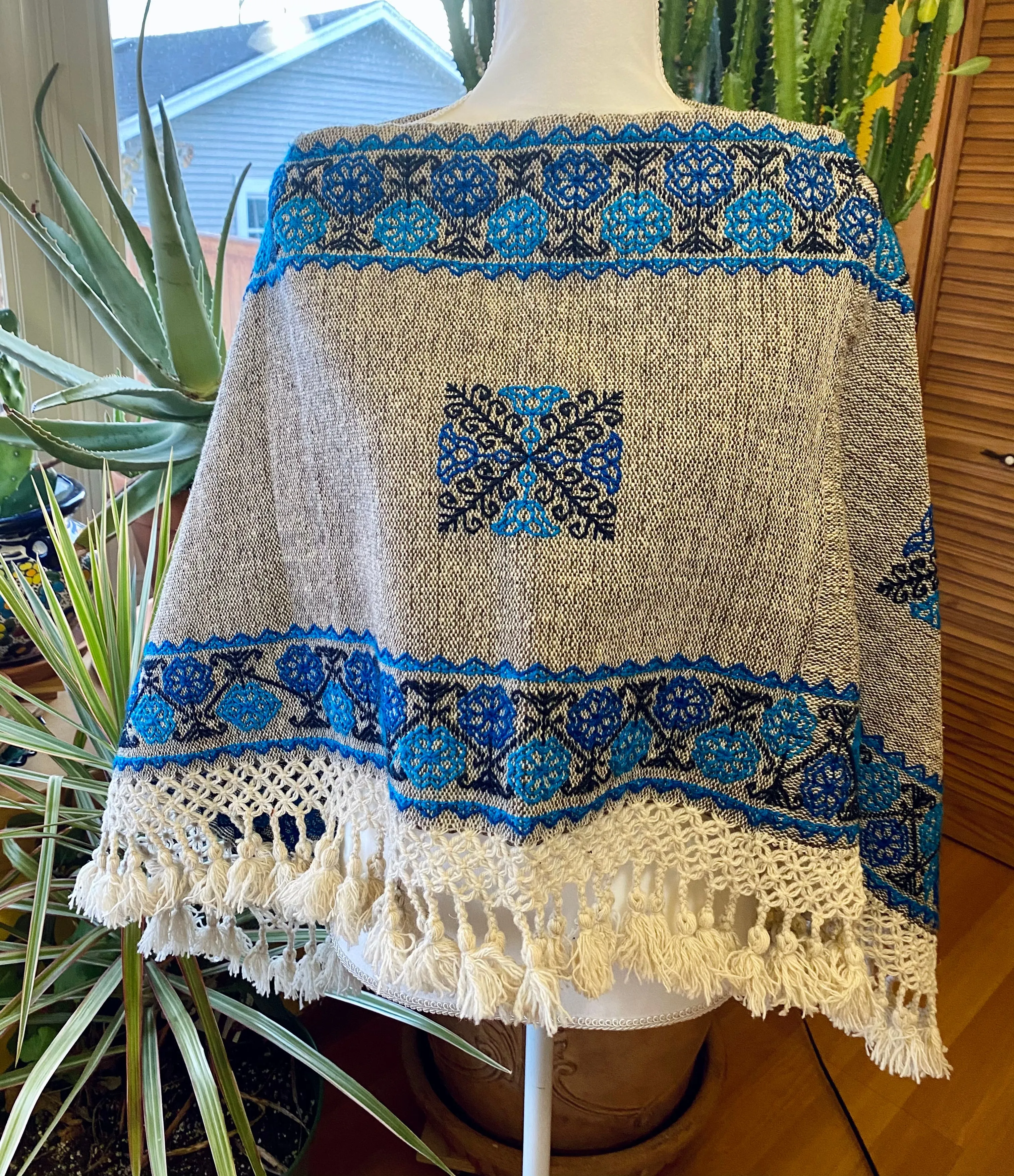 Women's Embroidered Poncho-- Puebla, Mexico